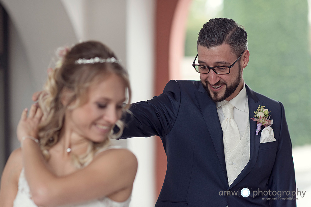 hochzeit darf man sich vor der trauung sehen erster blick first look hochzeitsfotografin frankfurt hessen