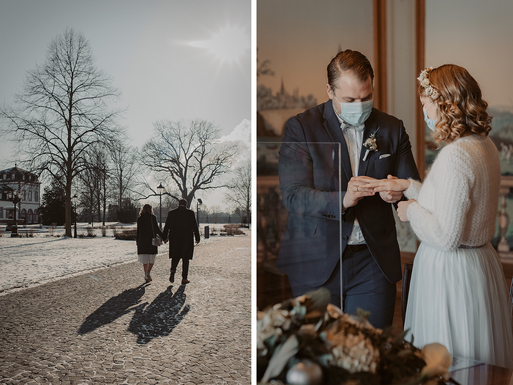 standesamt hanau schloss philippsruhe winterhochzeit heiraten hochzeitsfotografin nidderau winterbraut schnee